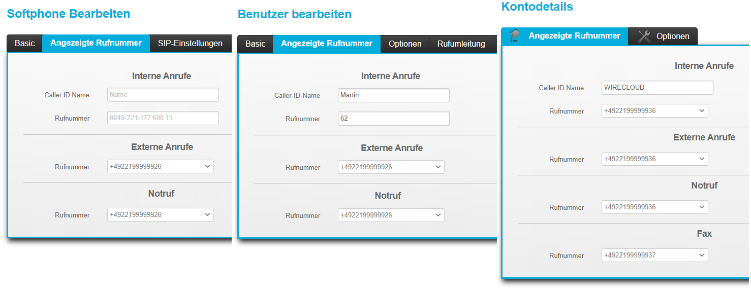 Wie ändere ich meine angezeigte Nummer? Oder: Was sieht der Andere?
